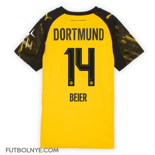 Camiseta Borussia Dortmund Maximilian Beier #14 Primera Equipación para mujer 2025-26 manga corta